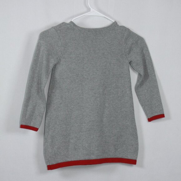 Gymboree Grey Knit Dress with Reindeer and Bow on Collar Size 5T - Picture 5 of 7